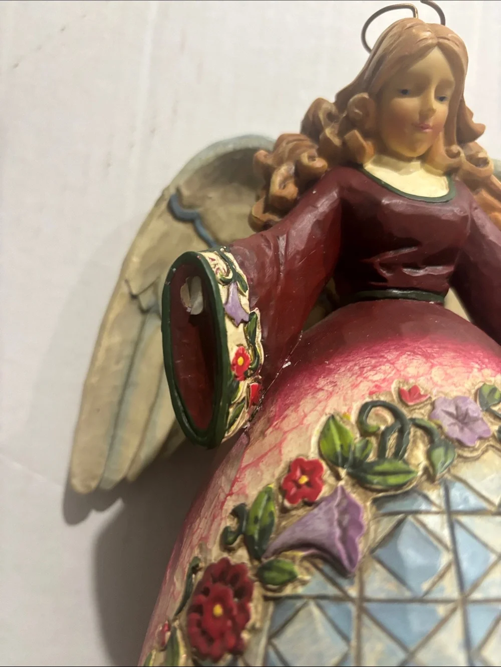 Jim Shore Red Pink Blue Green Holiday Angel Figurine  joy of Christmas morning